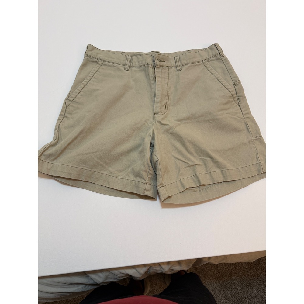 Patagonia Stand Up Shorts Mens 34 Khaki Tan Organic Cotton Canvas 5 Inch Inseam